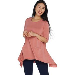 LOGO by Lori Goldstein Sanded Knit Top NEW